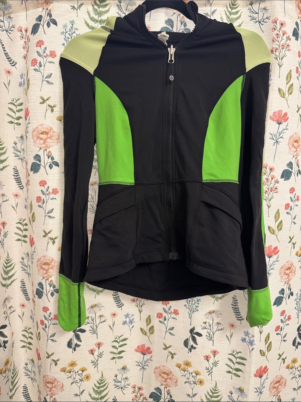 lululemon athletica Black Jacket with Lime Green Panels